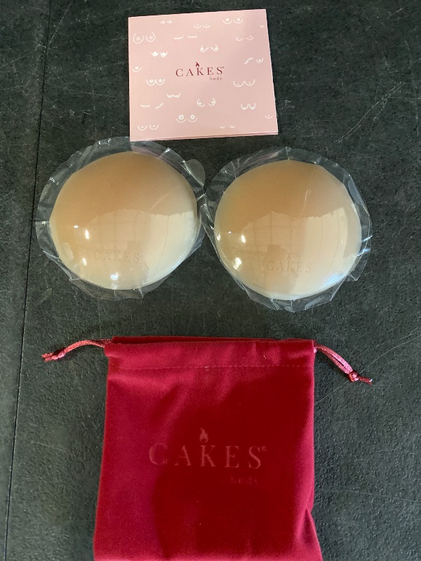 View 2 of color caramel size medium CAKES Body® sticky Circle Nipple Covers for Women - The Viral Sticky Boobs With an Adhesive-free nip nook™
