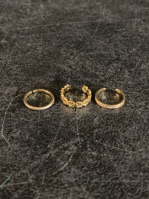 View 2 of FIASASO 3 Pcs 14K Gold Plated Toe Rings for Women Non Tarnish Ring
14K Gold Plated Toe Ring Set Non Tarnish Waterproof Summer Beach Foot Jewelry Flower Cz Dainty Cute Open Rings