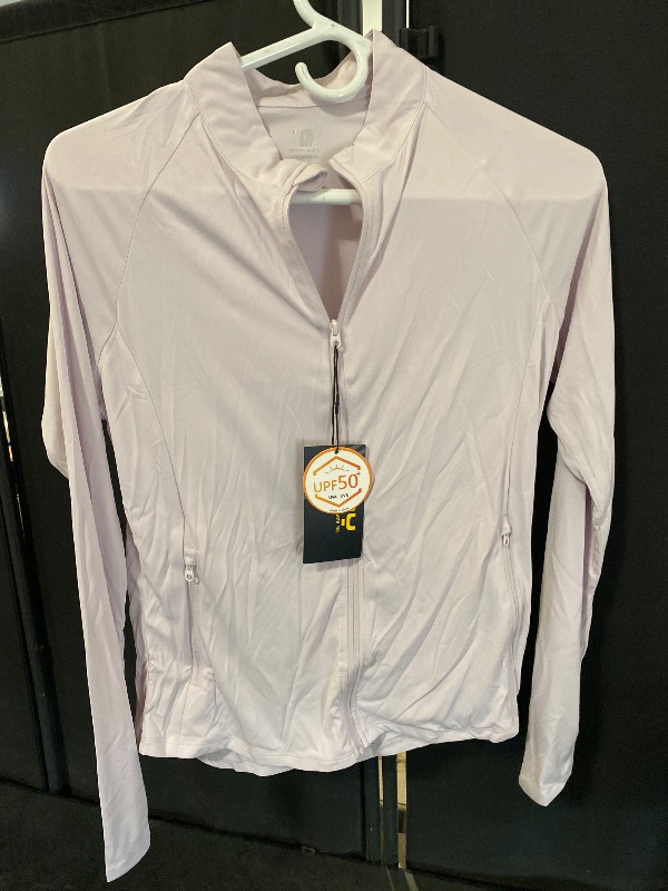 View 2 of Size small TBMPOY Women's UPF 50+ Sun Protection Jacket Lightweight Full Zip UV Shirt; Spf Clothing, Long Sleeve, Thumb Hole, 4 Pockets, Stand Collar, Packable, Summer, Hiking, Travel, Athletic, Casual, Workout;Color: Grey Violet