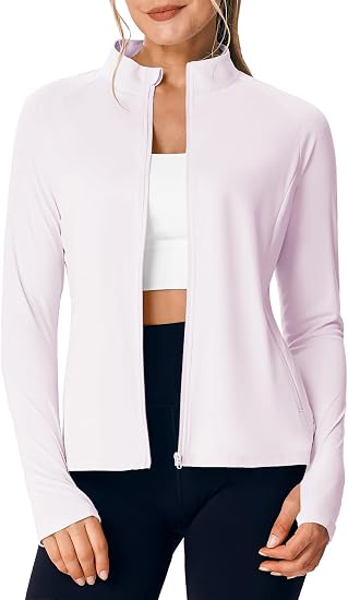 Photo 1 of Size small TBMPOY Women's UPF 50+ Sun Protection Jacket Lightweight Full Zip UV Shirt; Spf Clothing, Long Sleeve, Thumb Hole, 4 Pockets, Stand Collar, Packable, Summer, Hiking, Travel, Athletic, Casual, Workout;Color: Grey Violet