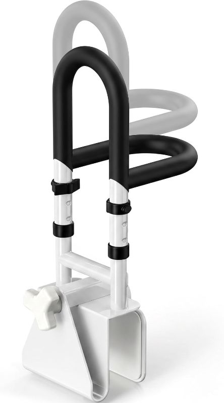 Photo 1 of Adjustable Bathtub Safety Rail with Double Grip
14"–18" Shower Grab Bar for Seniors, Elderly & Disabled, Non-Slip Tub Side Bar Clamp for Bathroom Support