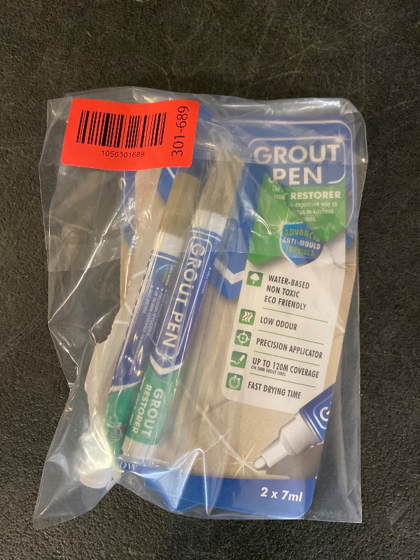 View 3 of Grout Pen Beige Tile Grout Paint Marker - 2 Pack w/Extra Tips (7mL)
Waterproof Grout Refresh Restorer for Kitchen & Bathroom, Tile Grout Colorant Pens - Narrow Tip 5mm - Beige