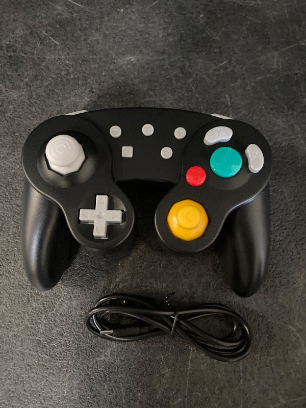 View 2 of ADHJIE Wireless Gamecube Controller for Nintendo Switch,Wireless Switch Pro Controller for Nintendo Switch/PC/Steam,One-Button Wake Up,6-Axis Gyro Motion,Turbo & Auto Turbo(Black)
