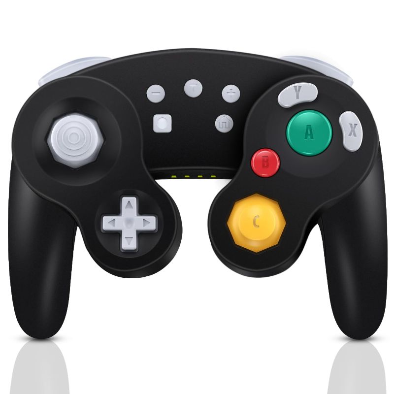 Photo 1 of ADHJIE Wireless Gamecube Controller for Nintendo Switch,Wireless Switch Pro Controller for Nintendo Switch/PC/Steam,One-Button Wake Up,6-Axis Gyro Motion,Turbo & Auto Turbo(Black)
