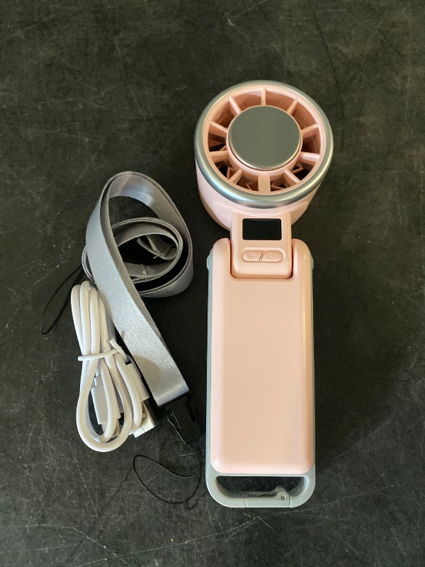 View 2 of Color pink PlayHot Portable Handheld Cooling Fan, Travel Essentials, Gifts for Women
Instant Cooling, 10m/s Airflow, 5-Speed, 10H Max, USB-C Rechargeable, LED Display, 3-in-1 Foldable for Cruise, Beach Vacation