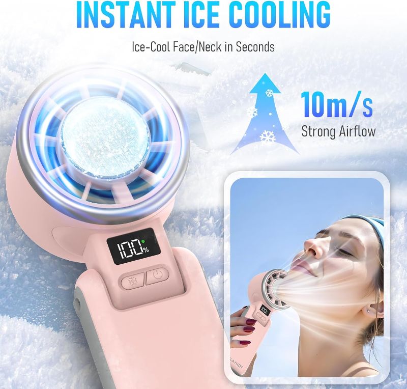 Photo 1 of Color pink PlayHot Portable Handheld Cooling Fan, Travel Essentials, Gifts for Women
Instant Cooling, 10m/s Airflow, 5-Speed, 10H Max, USB-C Rechargeable, LED Display, 3-in-1 Foldable for Cruise, Beach Vacation