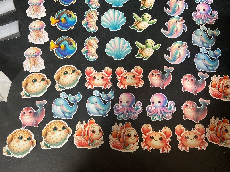 Photo 1 of 48Pcs Ocean Animal Cupcake Toppers for birthday Partys