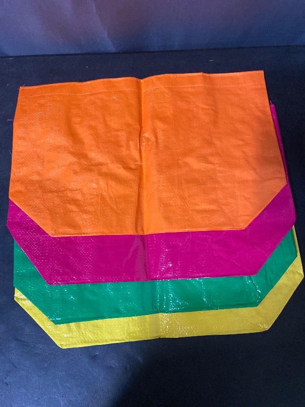 Photo 1 of 4PK Reusable Recyclable PP Material Tote Woven Shopping Bag