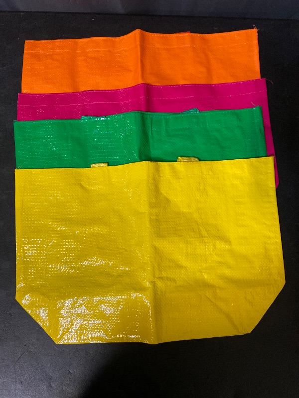 Photo 1 of 4PK Reusable Recyclable PP Material Tote Woven Shopping Bag