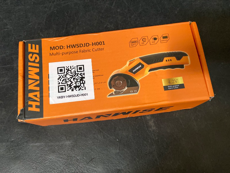 Photo 1 of Cordless Electric Scissors, Power Cardboard Cutter with Safety Lock, Rechargeable 4V 2000mAh Electric Box Cutter for Cardboard, Fabric, Carpet, Leather, Paper, Plastic, Packages, Rotary Cutter