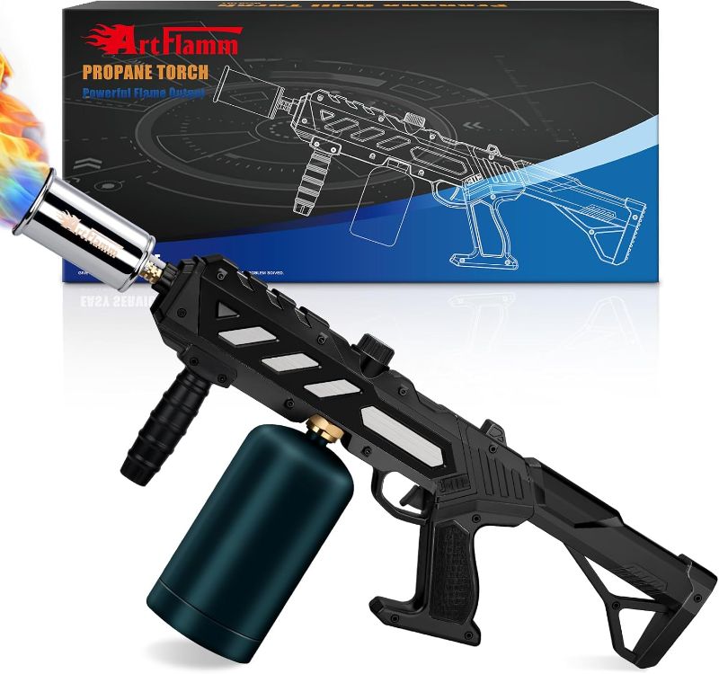 Photo 1 of ARTFLAMM Powerful Propane Torch Gun, Kitchen Grill Torch with Detachable Design, Adjustable Flamethrower Torch Burner for Searing Steak, BBQ, Welding, Camping Charcoal Lighter(Tank Not Included)