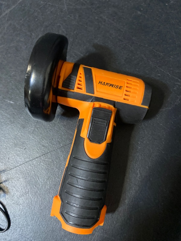 Photo 1 of HANWISE rechargeable mini angle grinder, equipped with cordless lithium battery, is very suitable for home use. It is compact, portable, multifunctional, metal polisher, suitable for wood and metal polishing
