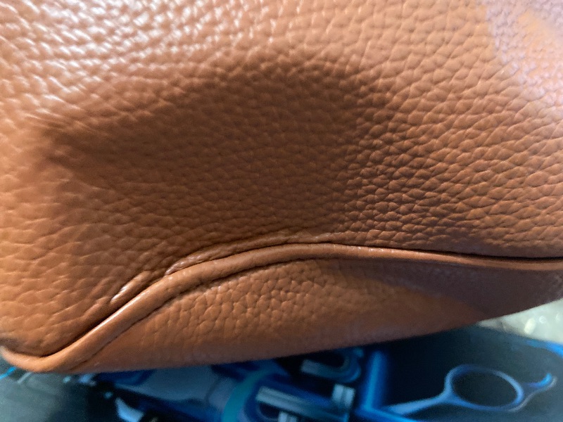 View 5 of Brown Makeup Bag Vanity Case with Divider and Handle, Aesthetic Makeup Bags, Waterproof PU Leather Toiletry Bag for Women Girls, Portable Cosmetic Organizer Bag (01Brown)