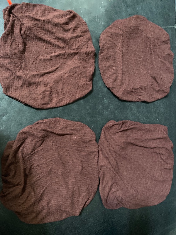 Photo 1 of 4pc Unique Bargains Non-slip Round Bar Stool Seat Cushions Slipcovers 11"-16" - Dark Brown