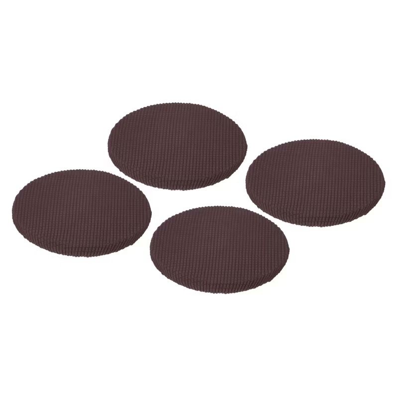 Photo 1 of 4pc Unique Bargains Non-slip Round Bar Stool Seat Cushions Slipcovers 11"-16" - Dark Brown