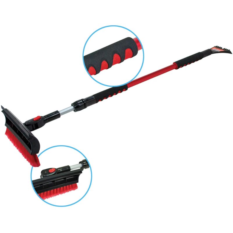 Photo 1 of Bigfoot 60" Telescoping Snow broom and Ice Scraper - One Touch Pivoting Head and Enhanced Foam Grip