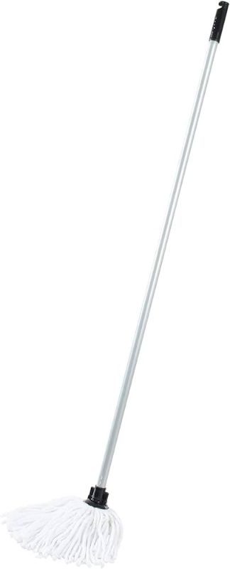 Photo 1 of cotton string mop, often referred to as a "deck mop"