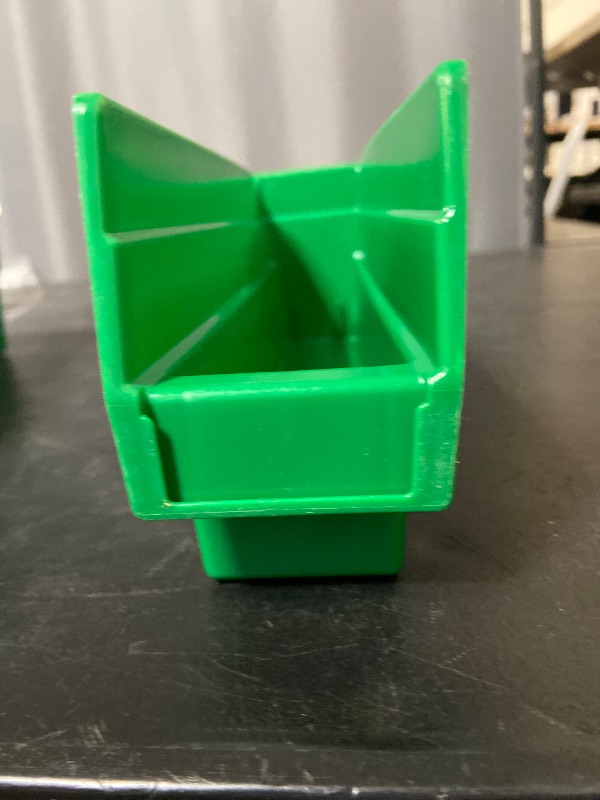 Photo 1 of 5 Pack Akro-Mils 30110 Plastic Shelf Bins, Heavy Duty Storage Bins for Garage, Closet, and Drawer Organization, 12-Inch x 3-Inch x 4-Inch, Green,