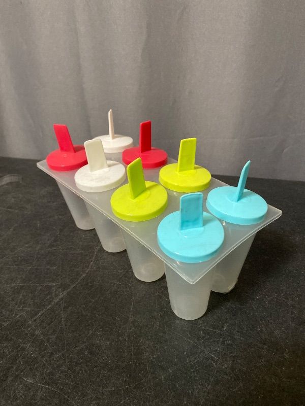 Photo 1 of 8 Pcs Popsicles Molds Round Set - Reusable Popsicle Molds With Sticks, Multi-Servings & Dishwasher-Safe Popsicle Makers for the Freezer - Ice Pop Mold for Berries, Fruits, Yogurt, Juice & Ice Cream