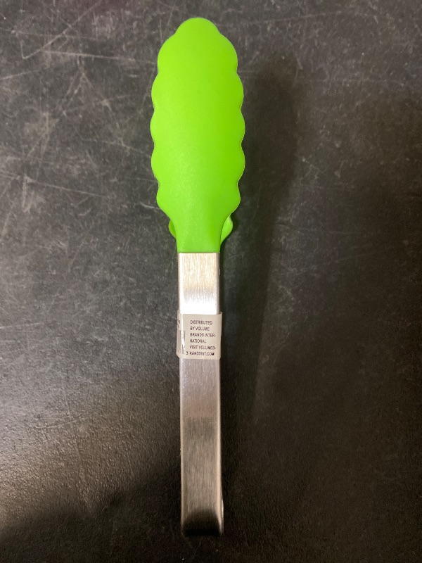 Photo 1 of 9in Silicone Non-Stick Kitchen Tongs with Stainless Steel Handle- Lime Green
