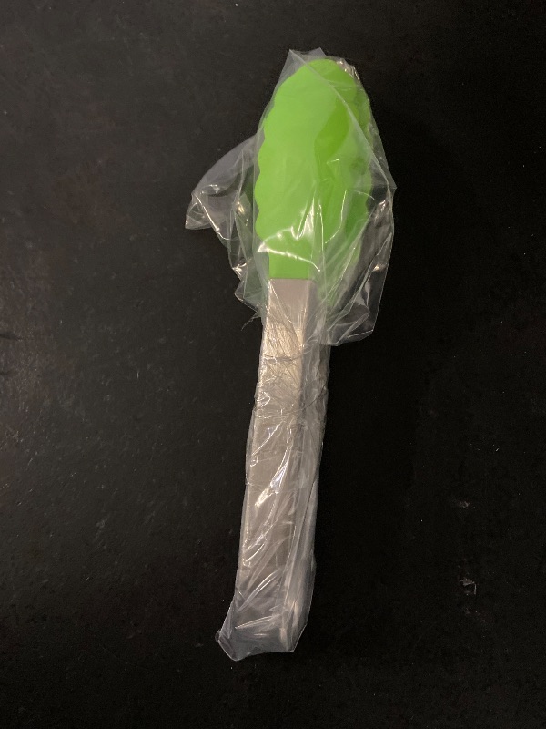 Photo 1 of 9in Silicone Non-Stick Kitchen Tongs with Stainless Steel Handle- Lime Green