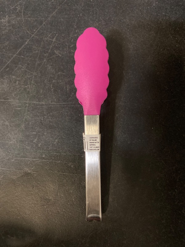 Photo 1 of 9in Silicone Non-Stick Kitchen Tongs with Stainless Steel Handle- Purplish pink