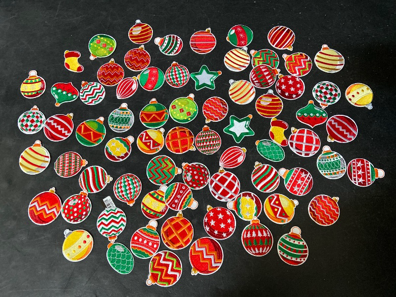 Photo 1 of 72Pcs Christmas Iron on Patches Sequins Xmas Embroidered Sew Applique Repair Patch Glitter Santa Claus Christmas Tree Candy Cane DIY Crafts for Clothing Jacket Jeans Pants Dress Backpack Hat