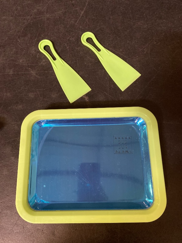 Photo 1 of (8.85X6.88in) Ice Cream Roll Maker Machine Portable Stainless Steel Food Grade Material Summer Yogurts Machine, Green/80 (Color : Green)