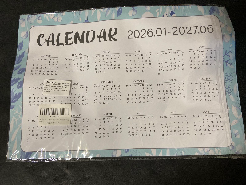 Photo 1 of GuassLee Desk Calendar 2026-2027, Desktop Calendar Monthly Pages 17" x 11.5" Runs from Jan.2026 to Jun. 2027-18 Monthly Hanging Calendar with Corner Protectors for School, Home and Office