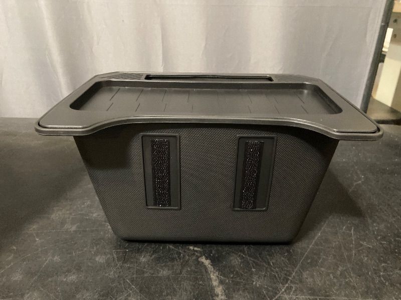 Photo 1 of Backseat Car Organizer and Trash Bin Center Console Storage Box for Cars Suvs and Trucks Vehicle Trash Container and Backseat Storage Holder