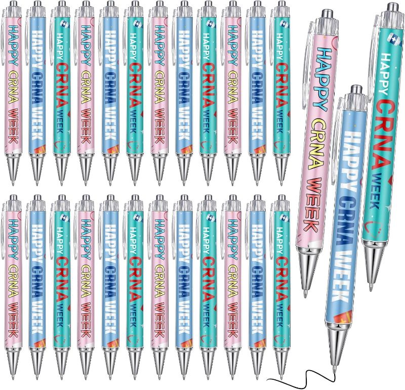 Photo 1 of 24 Pcs CRNA Anesthesiologist Gifts Nurse Anesthesia Appreciation Ballpoint Pen Bulk CRNA Week Thank You Gift Black Ink Retractable Ballpoint Pen for Anesthesiologist Nurse Doctor Retirement favors