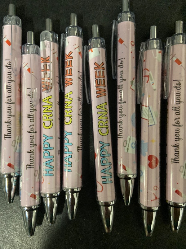 Photo 1 of 24 Pcs CRNA Anesthesiologist Gifts Nurse Anesthesia Appreciation Ballpoint Pen Bulk CRNA Week Thank You Gift Black Ink Retractable Ballpoint Pen for Anesthesiologist Nurse Doctor Retirement favors