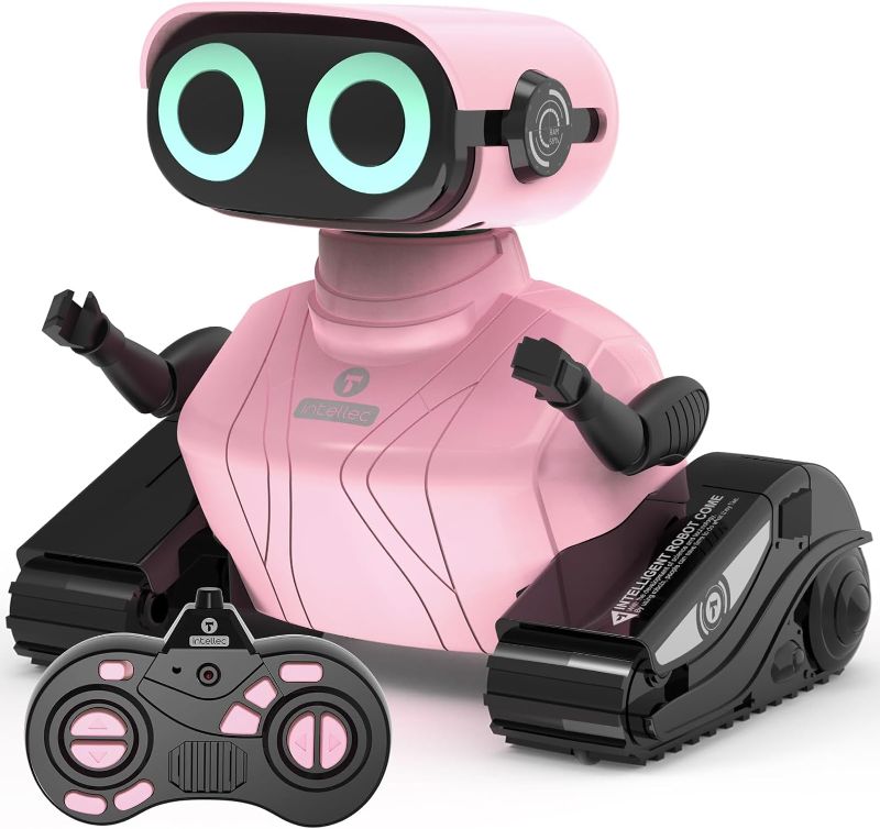 Photo 1 of GILOBABY Remote Control Robot Toy for Kids 3-5 Years, Flashing LED Eyes, Dancing and Flexible Moves, Auto Demo Mode, Gift for Girls (Pink)
