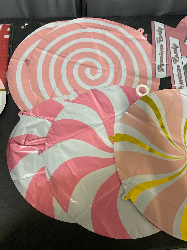 Photo 1 of 12 Pcs Sweet Candy Balloon Set,18 Inch Candies Mylar Foil Balloons,Round Lollipop Balloon,Candy themed Party Decorations for Kids Christmas Birthday Party Baby shower supplies