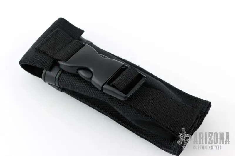 View 1 of *4.5in 2PK Black tactical pouch, often used as a sheath for Out-the-Front (OTF) automatic knives or similar tools.