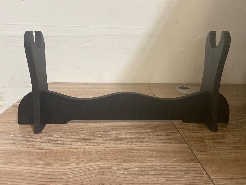Photo 1 of BladesUSA WS-1SC Sword Stand Single Horizontal Wood Display Stand,black