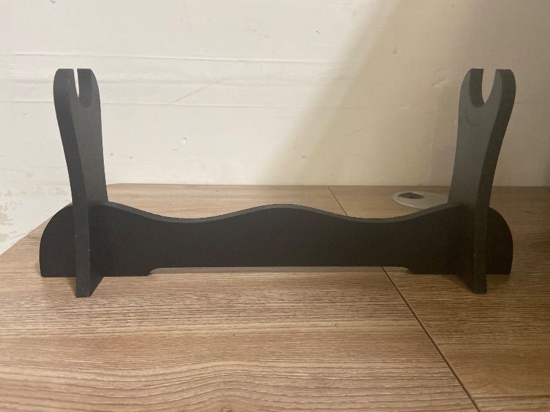 Photo 1 of BladesUSA WS-1SC Sword Stand Single Horizontal Wood Display Stand,black