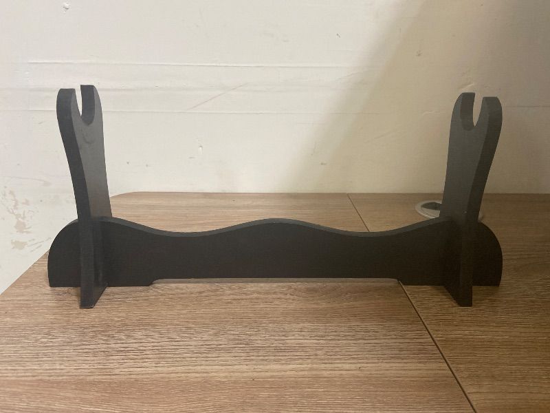 Photo 1 of BladesUSA WS-1SC Sword Stand Single Horizontal Wood Display Stand,black
