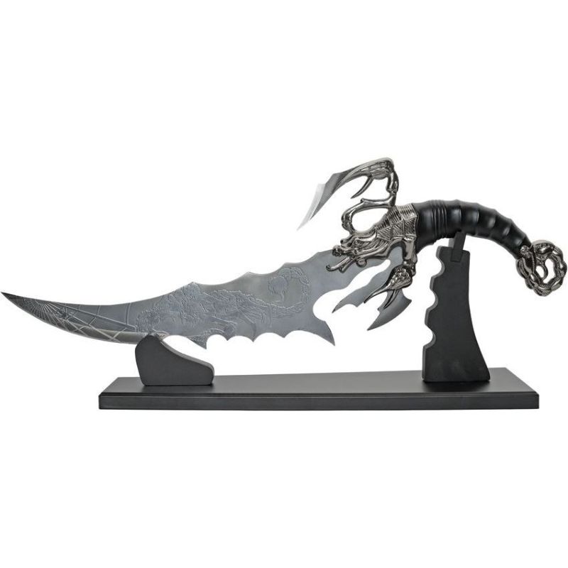 Photo 1 of Black Wood Stand Display For a Fantasy Scorpion Sword Stainless Steel Blade