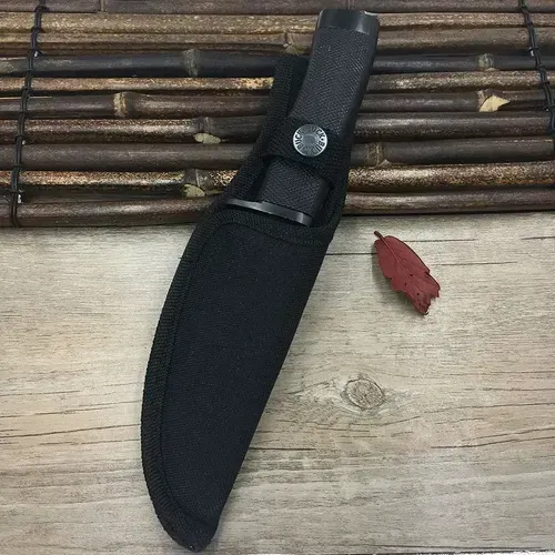 Photo 1 of *8in Generic black nylon sheath designed for a straight or fixed-blade knife.