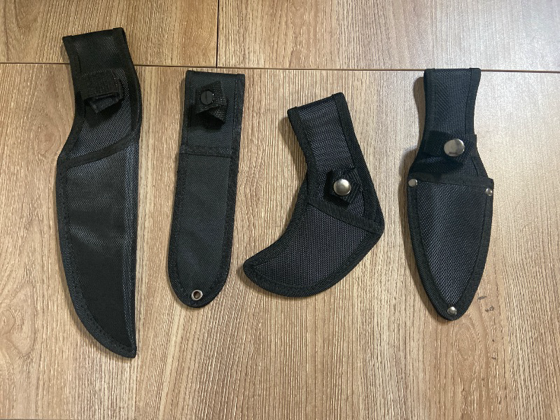 Photo 1 of 4 pack black nylon sheath designed for a fixed-blade knife, Skeleton Sheath, nylon sheath small hatchet or axe and black nylon sheath pointed blade