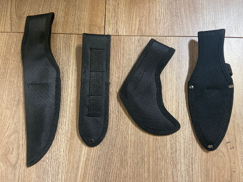 Photo 1 of 4 pack black nylon sheath designed for a fixed-blade knife, Skeleton Sheath, nylon sheath small hatchet or axe and black nylon sheath pointed blade