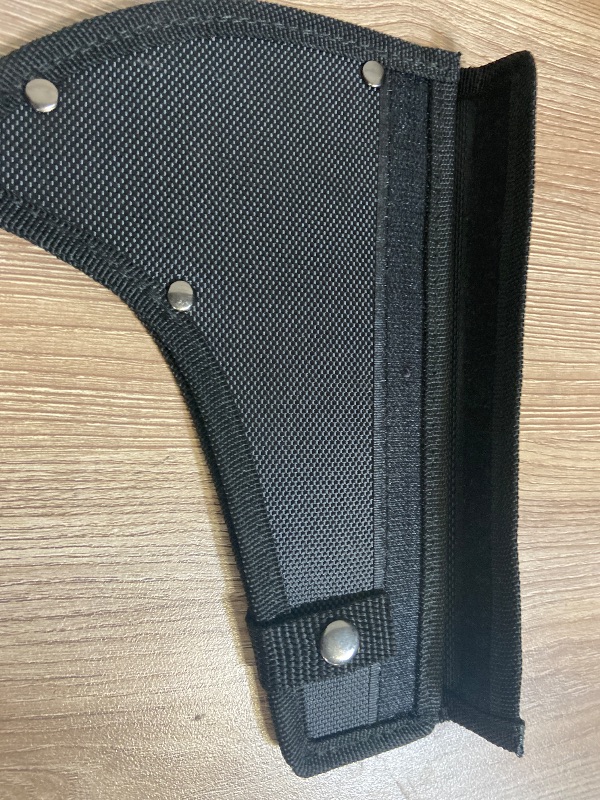 Photo 1 of black nylon sheath designed for a small camping hatchet or throwing axe for a Frost Cutlery Tac Xtreme Pickaxe FRTX61B