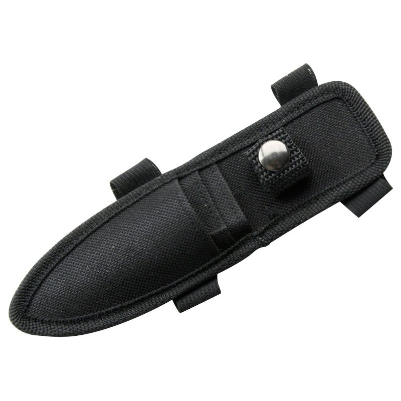 Photo 1 of *8in 2 Pack black nylon sheath designed for fixed-blade knives, often included with sets like the Perfect Point throwing knives