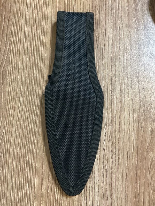 Photo 1 of *8in 2 Pack black nylon sheath designed for fixed-blade knives, often included with sets like the Perfect Point throwing knives