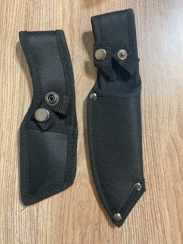 Photo 1 of 6 pack universal black nylon sheaths for fixed-blade knives, often sold for outdoor activities like hunting, camping, or survival.