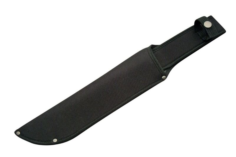 Photo 1 of 2pack black nylon machete sheath, designed for a fixed-blade tool with a slightly curved or "bush" style