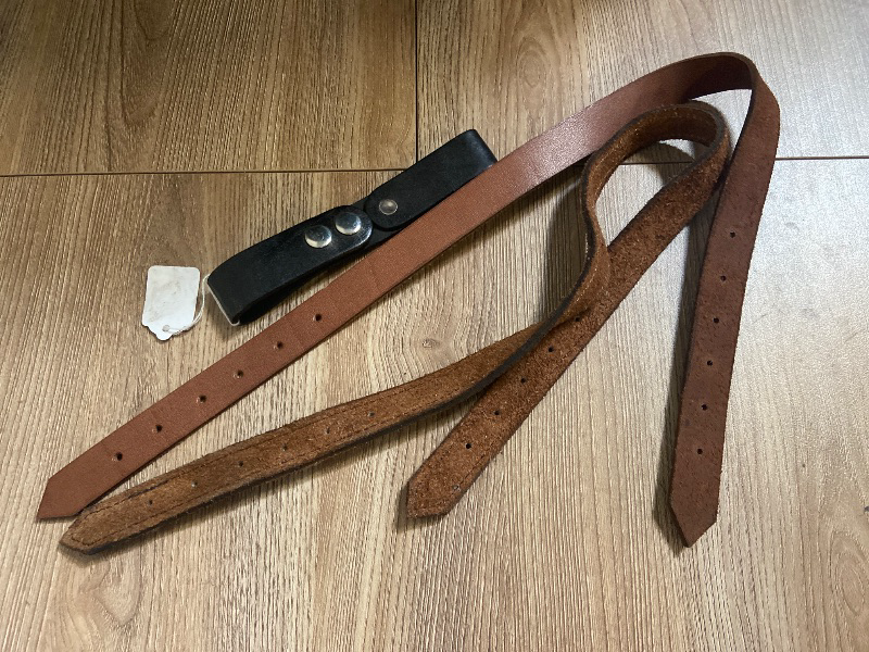 Photo 1 of 3pack belt straps resemble items like the HideAndHome handmade vegetable-tanned leather belt, which is designed without a permanent buckle for interchangeable use