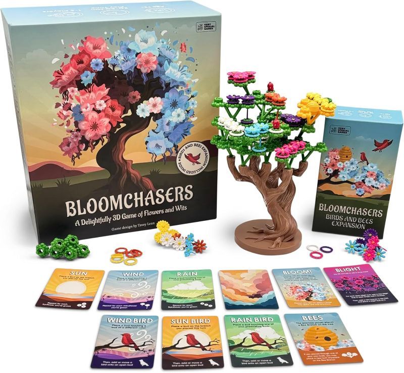 Photo 1 of 3D Flower Stacking Tree Building Board Game for Families and Adults, Light Strategy, Beautiful, Fun & Competitive, Base Game + Expansion, 1-6 Players, Age 12+