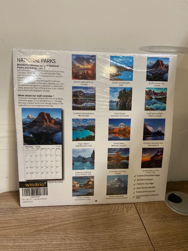 Photo 1 of 2026 Wall Calendar,Calendar 2026, November 2025 - December 2026, Wall Calendar National Parks, 12" x 24" Opened,Full Page Months Thick & Sturdy Paper for Calendar Organizing & Planning